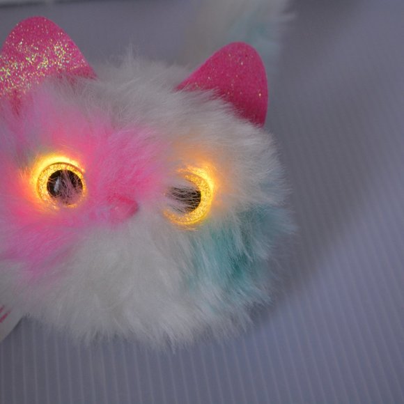 PATCHES WHITE PINK MINT Pomsies Pom Pom Wearable Plush Interactive Pet Toy WORKS - Picture 9 of 11